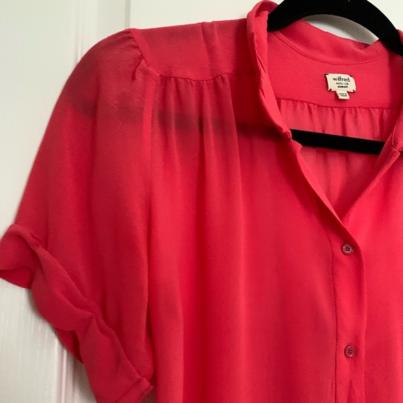 Aritzia Wilfred Semi-sheer blouse salmon pink - Picture 5 of 6